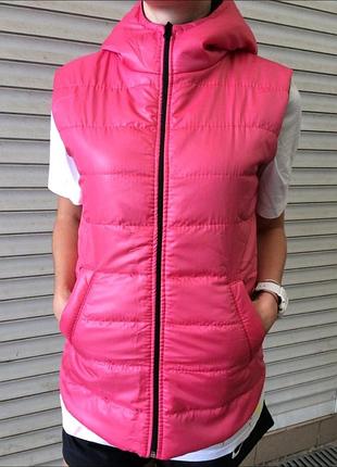 Жилетка стьобана жіноча пудрова рожева 44  48