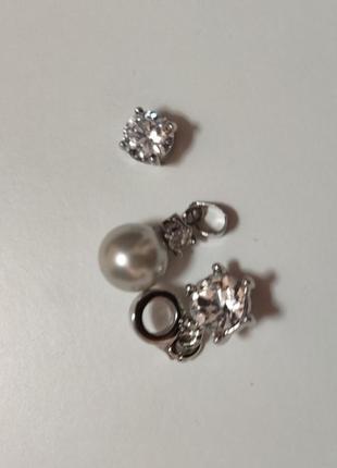 Подвески серебристые бижутерия