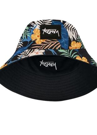Панама шапка капелюх чорна принт двостороння нова стильна модна3 фото