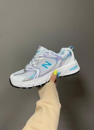 Женские кроссовки new balance 530 white silver mint / smb