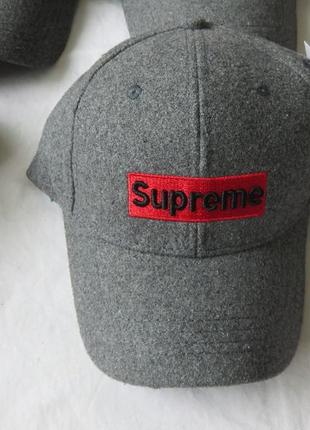 Зимние шерстяные кепки бейсболки supreme