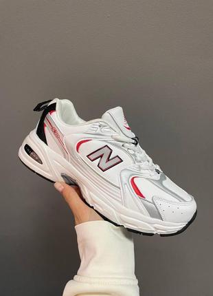 Женские кроссовки new balance 530 white silver red / smb