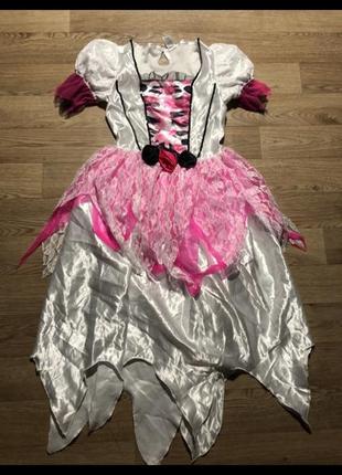 Карнавальный костюм платье на праздник хеллоуин 🎃 скелет на 11-12 лет рост 146-152 см