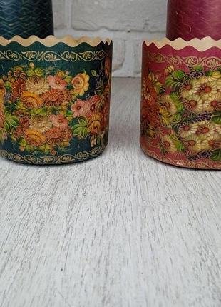 Форма бумажная пасхальная для куличей  (85*90) жостово (250гр) (50 шт)