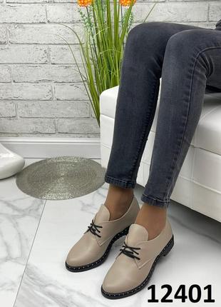 Женские стильные туфли на шнуровке из натуральной кожи и замши6 фото