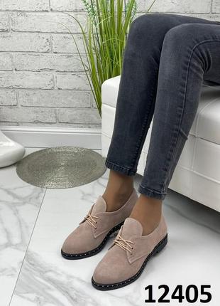 Женские стильные туфли на шнуровке из натуральной кожи и замши10 фото