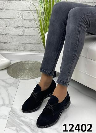 Женские стильные туфли на шнуровке из натуральной кожи и замши8 фото