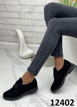 Женские стильные туфли на шнуровке из натуральной кожи и замши7 фото