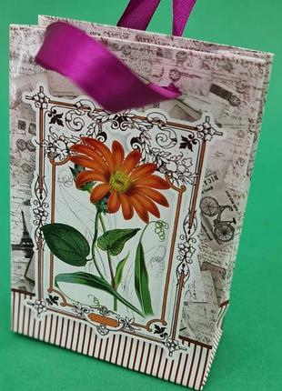 Пакет бумажный подарочный  мини 8*12*3.5 арт67 (12 шт)