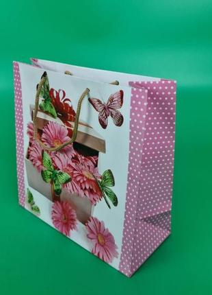 Пакет паперовий подарунковий квадратний 23*24*10 (артkv-073) (12 шт.)