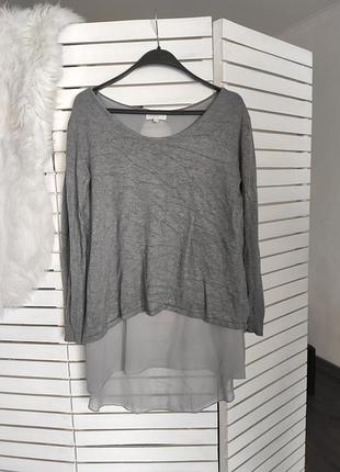 Кофта сіра довга для вагітних 44 46