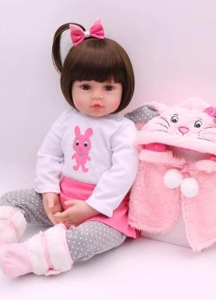 Реалістична лялька реборн 48 см зайчик npk doll