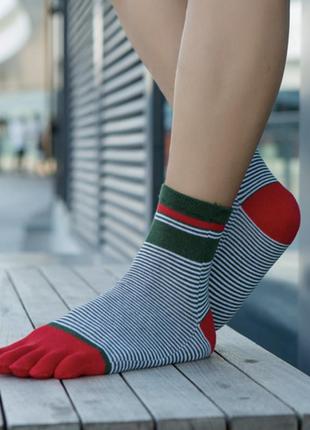 Шкарпетки з пальцями veridical 40-44 червоно-зелений