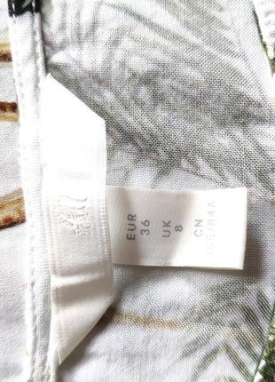Молочное кэжуал платье прямая с естественным принтом бренда h&amp;m8 фото