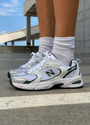 Женские кроссовки new balance 530 green silver / smb