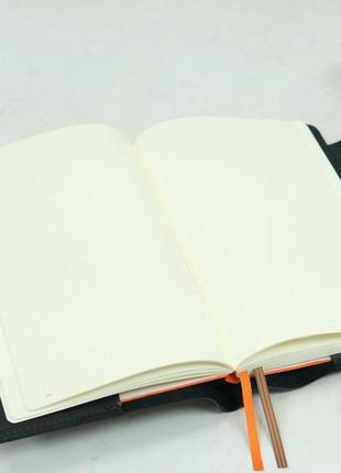 Шкіряна обкладинка для блокноту а5 дизайн №8, натуральна шкіра італійська краст, колір чорний