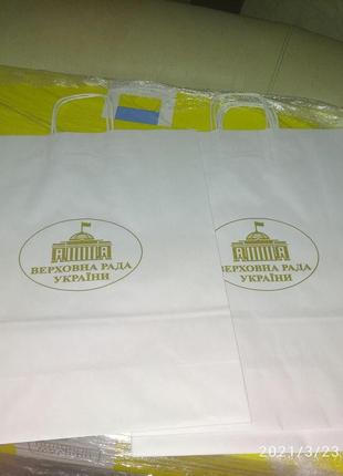 Пакет із крафтового паперу "верхівна рада україні" 32х40 (великий).