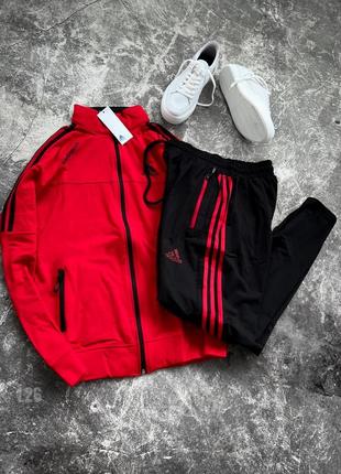 Топовый спортивный костюм комплект брюки + олимпийка в стиле адидас adidas