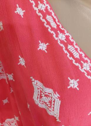 Фирменная dunnes пляжная туника/пляжное платье со 100 % вискозы с вышивкой, размер с-м7 фото