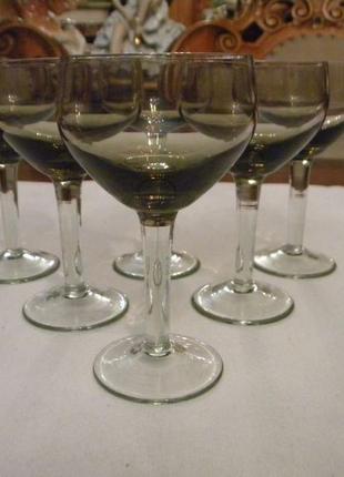 Рюмки набор 6 шт цветное стекло ссср №ст118