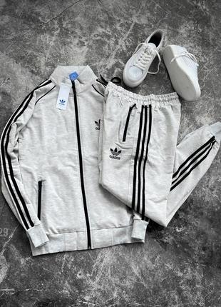 Топовый спортивный костюм комплект брюки + олимпийка в стиле адидас adidas