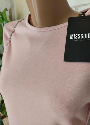 Фирменное missguided с биркой нарядное мини платье в цвете "пудра", размер м-л5 фото