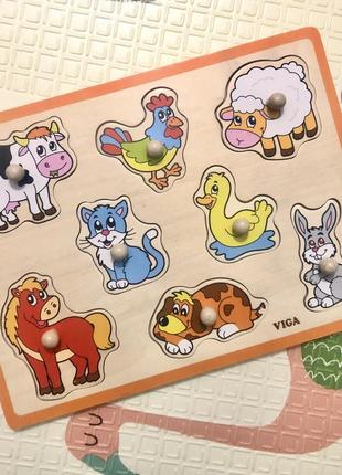 Дерев’яна рамка вкладиш viga toys