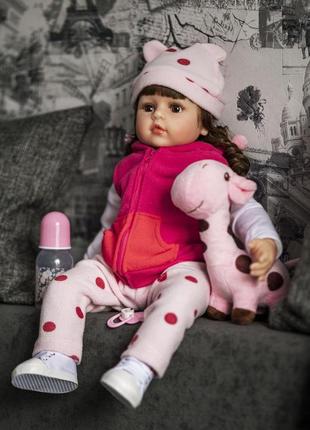 Реалістична лялька реборн 48 см жираф npk doll