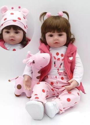 Реалистичная кукла реборн 48 см жираф npk doll