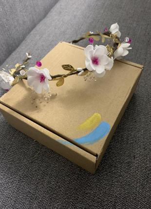 Святковий віночок нарядний обруч весняний обруч