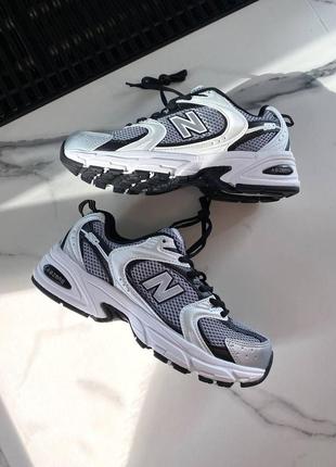 Мужские кроссовки new balance 530 white black / smb