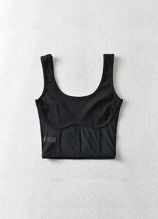 Топ, чорний топ, стильний топ, стильний топ-корсет