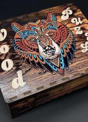 Пазл з фанери. ведмедик. розмір 360x300мм. 95 елементів. / пазл з фанери. ведмедик. розмір 360x300мм. 95 елементів.