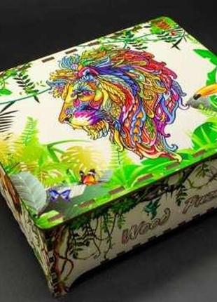 Пазл з фанери. лев. 150 елементів. / пазл з фанери. лев. 150 елементів.