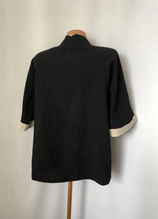 Чорна блузка-жакеток обробка беж китайська застібка2 фото