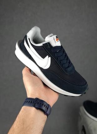 Жіночі темно сині замшеві кросівки з сіткою nike sacai 🆕 найк