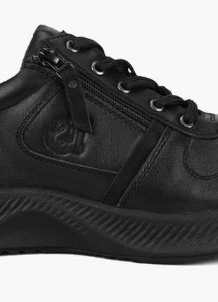 Кроссовки низкие мужские  чёрные натуральная кожа украина  esco - размер 45 (29,8 см)  (модель: esc201kblack)