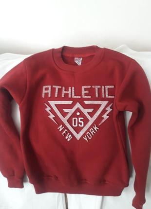 Батник для мальчика красный "athletic" на 5 лет рост 110 см подарок на 23 февраля