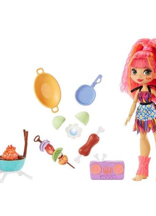 Ігровий набір mattel cave club печерний клуб wild about bbqs барбекю + лялька емберлі (b084l275fx) (gnl96)1 фото