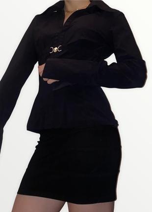 Стильная черная блузка2 фото