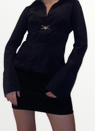 Стильная черная блузка1 фото