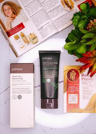 Зволожуючий крем для шкіри голови з зеленим чаєм primera green tea biome scalphair moisturizer 150ml