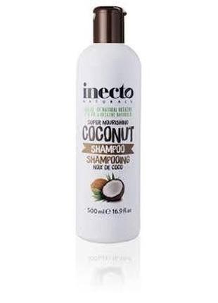 Органічний поживний шампунь для волосся inecto "pure coconut" з кокосовою маслом 500 мл