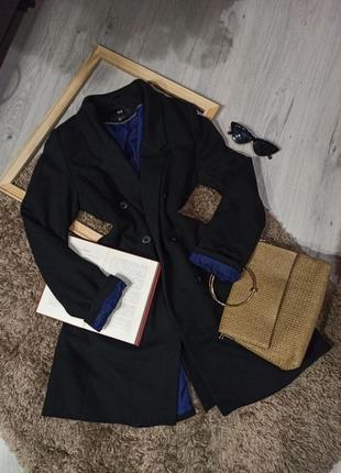 Классическое черное легкое пальто весна-осень1 фото