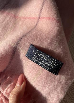 Кашеміровий  рожевий шарф в клітинку lochmere