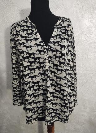 Блуза з принтом коня, вільна