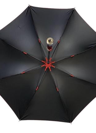 Однотонный зонт-трость, полуавтомат на 8 спиц от фирмы rst, бордовый, 01113-23 фото