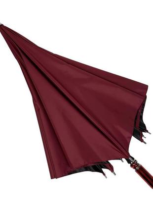 Однотонный зонт-трость, полуавтомат на 8 спиц от фирмы rst, бордовый, 01113-24 фото