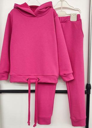 Стильный розовый костюм для девочки подростка, цена зависит от размера, размеры 122-158