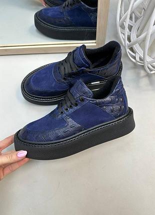 Кеды кожа + замша много цветов